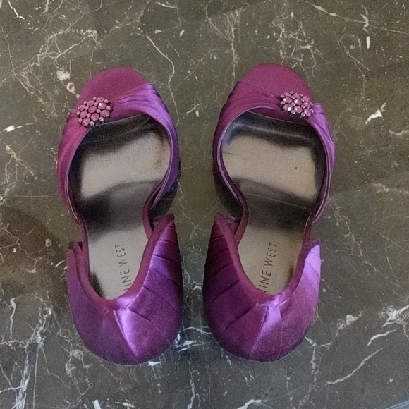 Purple satin heels - Picture 4 of 6